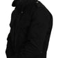 Elegant Black Jacquard Zip Jacket