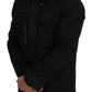 Elegant Black Jacquard Zip Jacket
