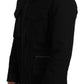 Elegant Black Jacquard Zip Jacket
