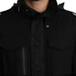 Elegant Black Jacquard Zip Jacket