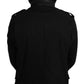 Elegant Black Jacquard Zip Jacket