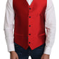Ravishing Red Silk Formal Vest