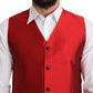 Ravishing Red Silk Formal Vest