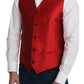 Ravishing Red Silk Formal Vest