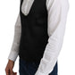 Elegant Black Silk Formal Vest
