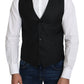 Elegant Gray Wool Blend Formal Vest