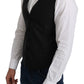 Elegant Gray Wool Blend Formal Vest