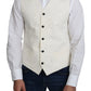Elegant Off-White Silk Formal Vest