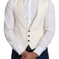 Elegant Silk Formal Vest in Off-White Ivory