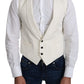 Elegant Silk Formal Vest in Off-White Ivory