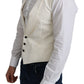 Elegant Silk Formal Vest in Off-White Ivory