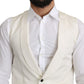 Elegant Silk Formal Vest in Off-White Ivory