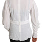 Elegant White Scarf Neck Blouse