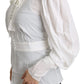 Elegant White Scarf Neck Blouse