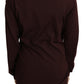 Elegant Maroon Virgin Wool Cardigan