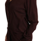 Elegant Maroon Virgin Wool Cardigan