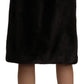 Elegant Black Pencil Knee Length Skirt
