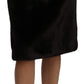 Elegant Black Pencil Knee Length Skirt