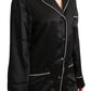 Elegant Silk Black Button-Up Blouse