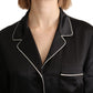 Elegant Silk Black Button-Up Blouse