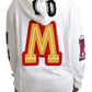 Elegant Cotton Hooded Pullover with Crystal Embellishments