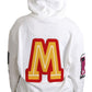 Elegant Cotton Hooded Pullover with Crystal Embellishments