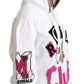 Elegant Cotton Hooded Pullover with Crystal Embellishments