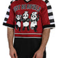 Panda Print Red Short Sleeve Luxury Tee
