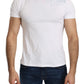 Chic White Cotton Beachwear Crewneck Tee
