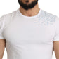 Chic White Cotton Beachwear Crewneck Tee