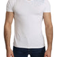 Chic White Cotton Beachwear Crewneck Tee