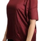 Elegant Silk Bordeaux Blouse