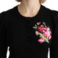 Elegant Floral Embroidered Wool Cardigan