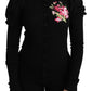 Elegant Floral Embroidered Wool Cardigan