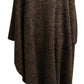 Chic Brown Wool Blend Cape Poncho