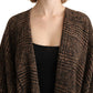 Chic Brown Wool Blend Cape Poncho