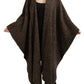 Chic Brown Wool Blend Cape Poncho