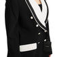 Chic Monochrome Wool Silk Blazer