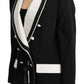 Chic Monochrome Wool Silk Blazer