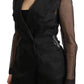 Elegant Black Silk Double Breasted Blazer