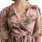 Elegant Pink Bengal Cat Print A-Line Maxi Dress