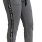 Elegant Mid Waist Jogging Pants in Gray
