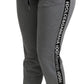 Elegant Mid Waist Jogging Pants in Gray