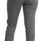Elegant Mid Waist Jogging Pants in Gray