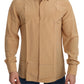 Elegant Yellow Silk Men's Formal Shirt