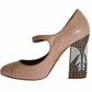 Exquisite Exotic Skin Block Heels Pumps