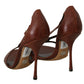 Elegant Brown Lizard Leather Sandals