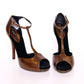 Elegant Bronze Ankle Strap Heels