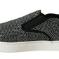 Elegant Black Cotton-Leather Loafers