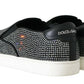 Elegant Black Cotton-Leather Loafers